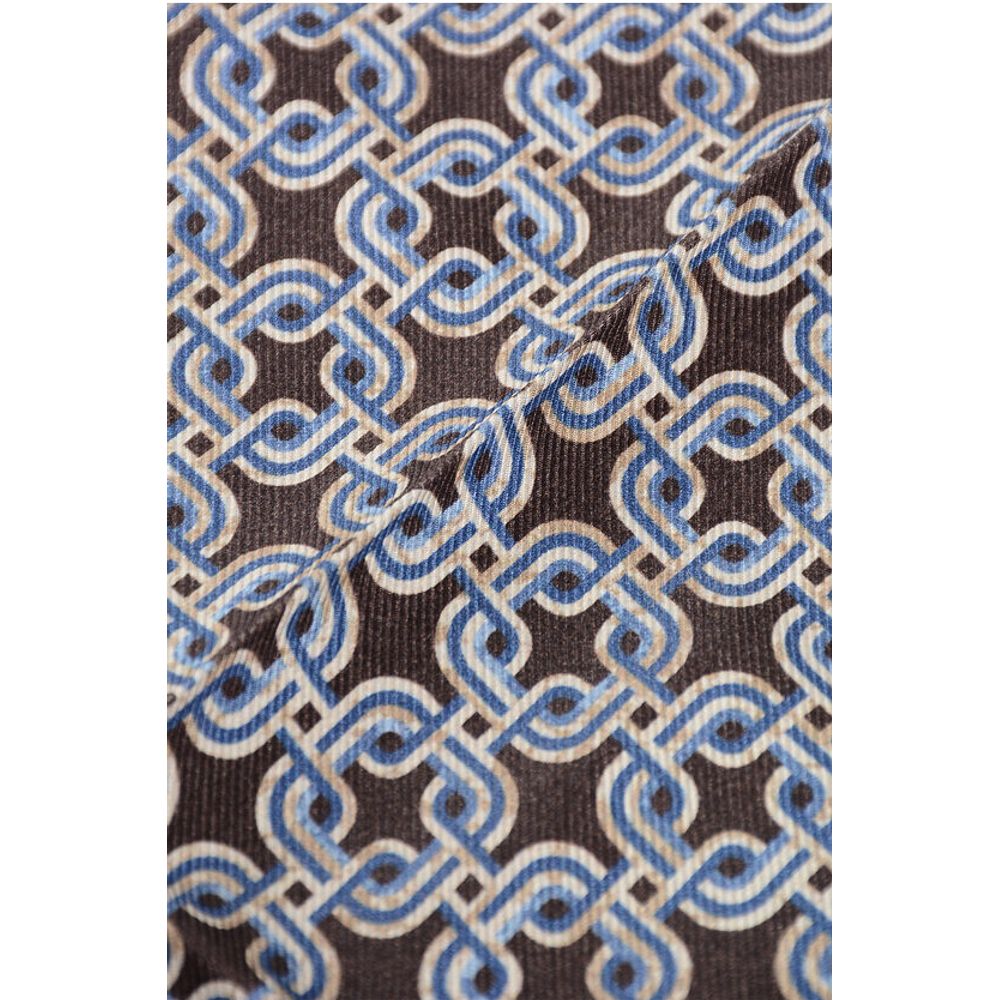 Corneliani Geometric Patterned Silk Pocket Square - Image 2