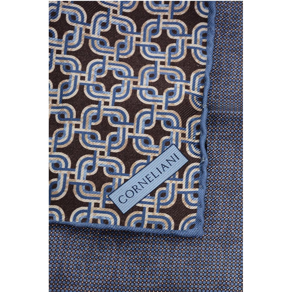 Corneliani Geometric Patterned Silk Pocket Square - Image 3