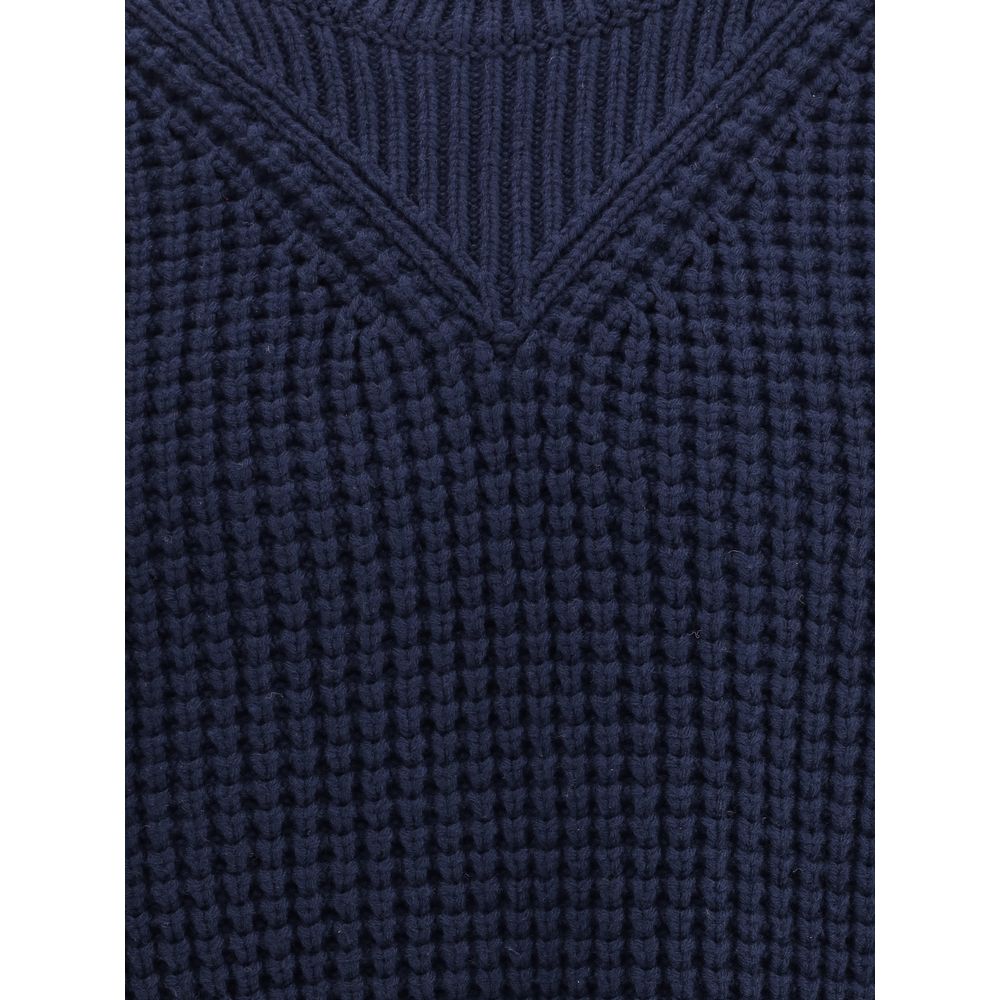 Jil Sander Blue Fleece Wool Sweatshirt - Image 2
