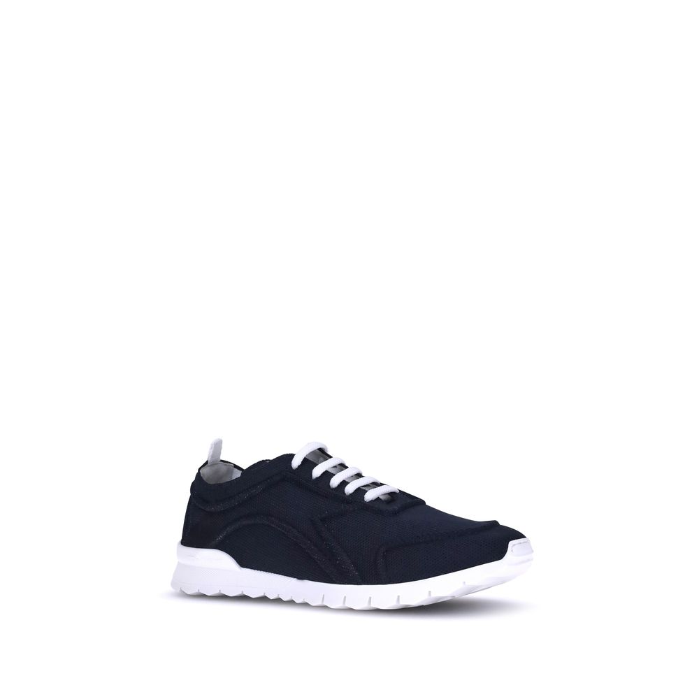 Kiton Black Cotton Athletic Sneakers - Image 2