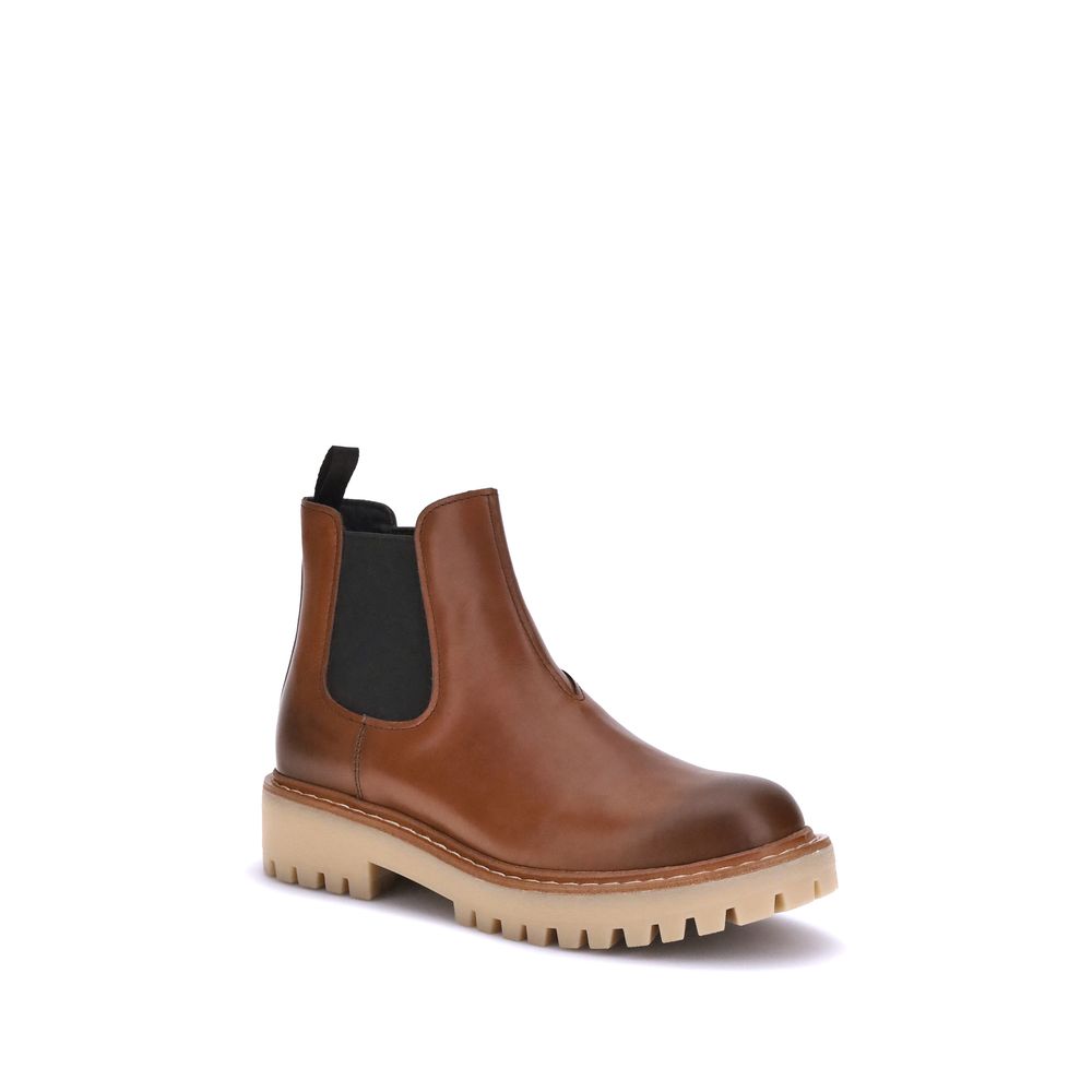 Prada Brown Rubber Chelsea Boots - Image 2