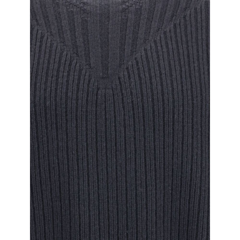 Rick Owens Black Fleece Wool Sweatshirt - Image 3