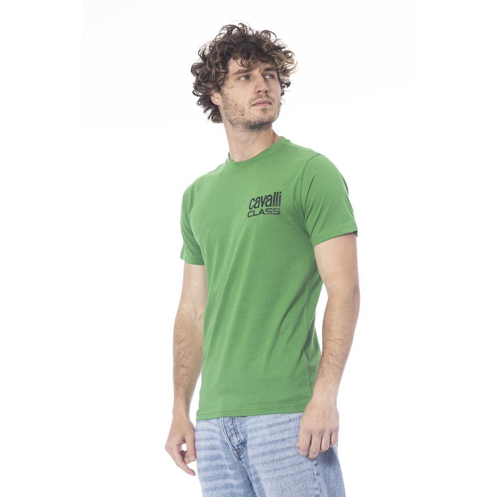 Cavalli Class Green Cotton Men T-Shirt - Image 2