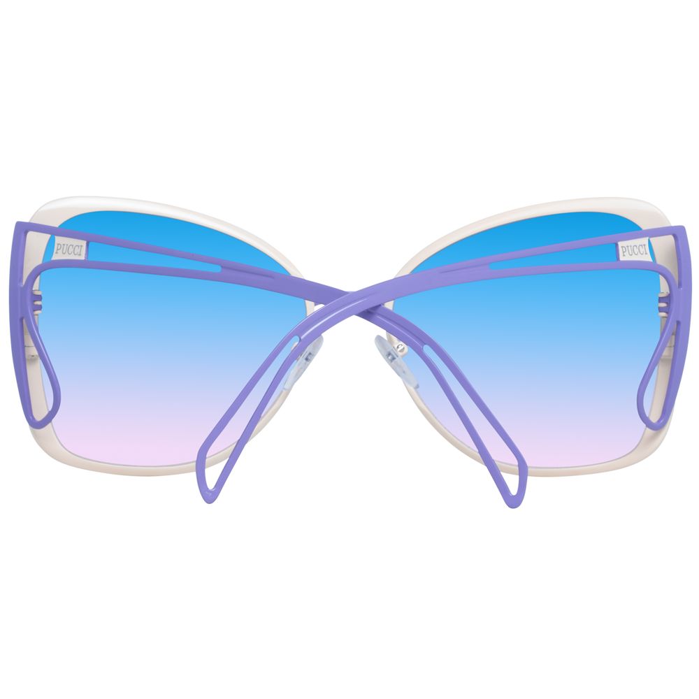 Emilio Pucci Cream Metal Sunglasses - Image 3