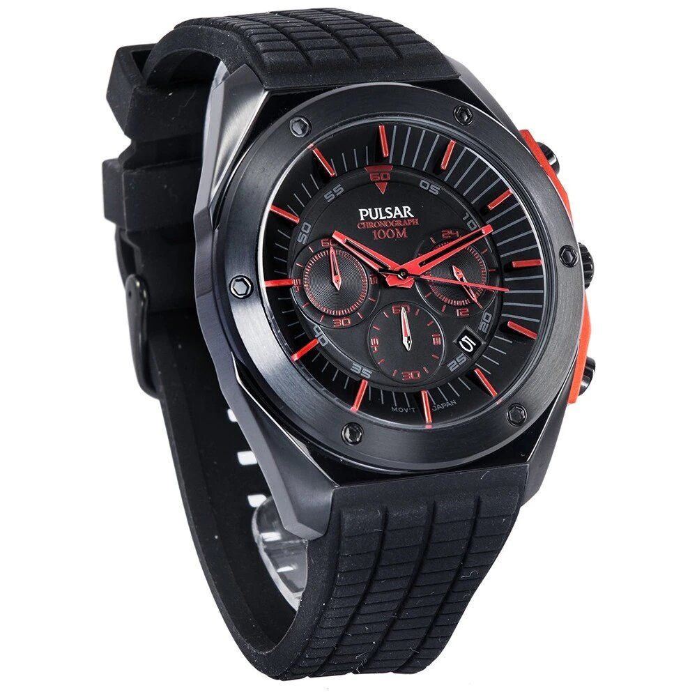 Pulsar Black Rubber Sport Watch - Image 2
