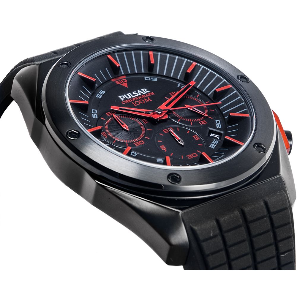 Pulsar Black Rubber Sport Watch - Image 3