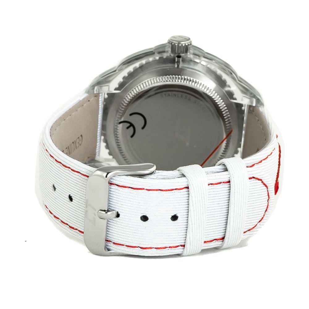 Chronotech White Leather Dress Watch - Image 2