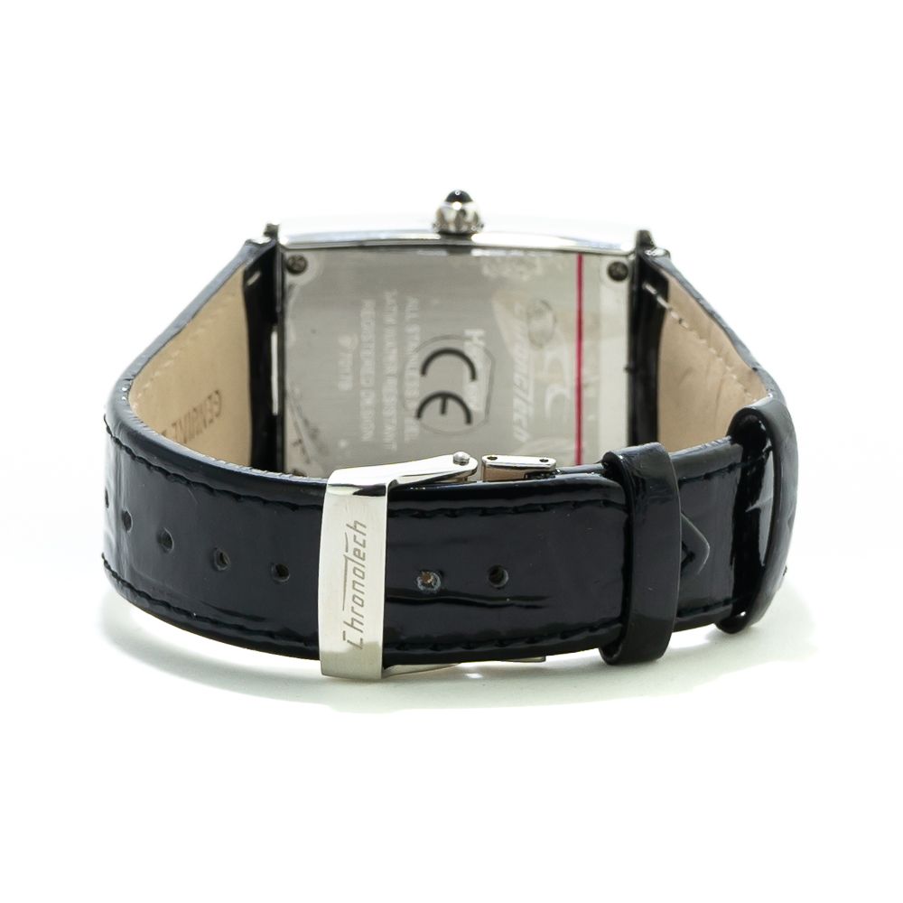 Chronotech Black Leather Watch - Image 2