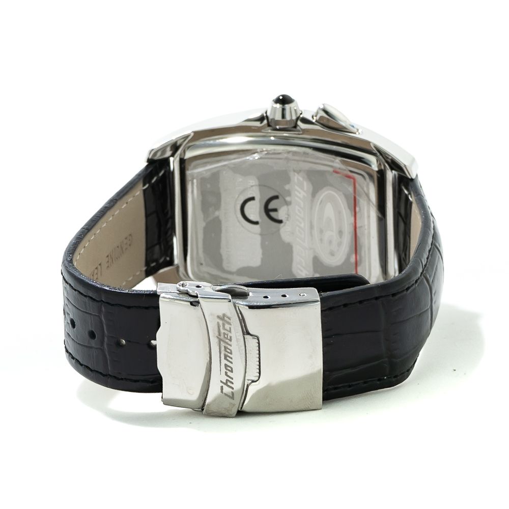 Chronotech Black Leather Watch - Image 2