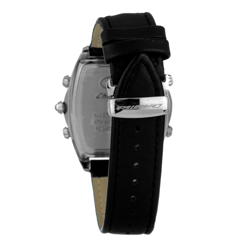Chronotech Black Leather Watch - Image 2