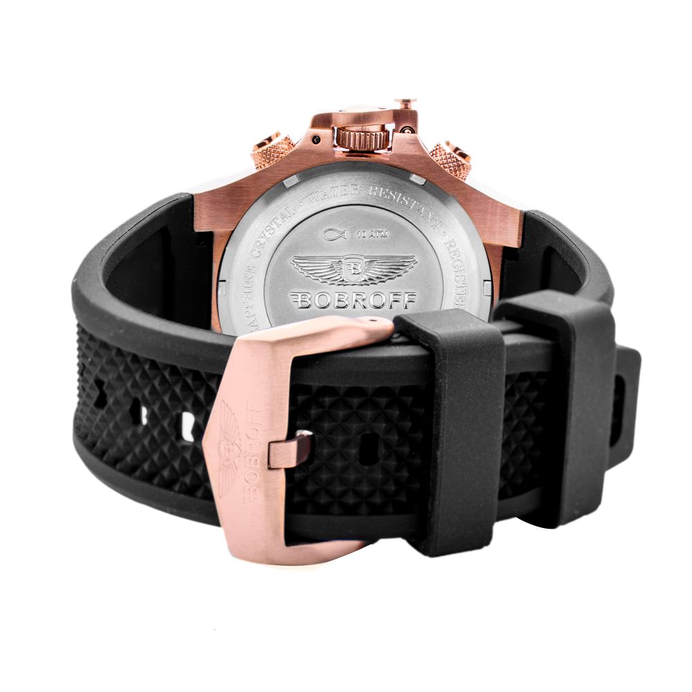 Bobroff Black Rubber Sport Watch - Image 2