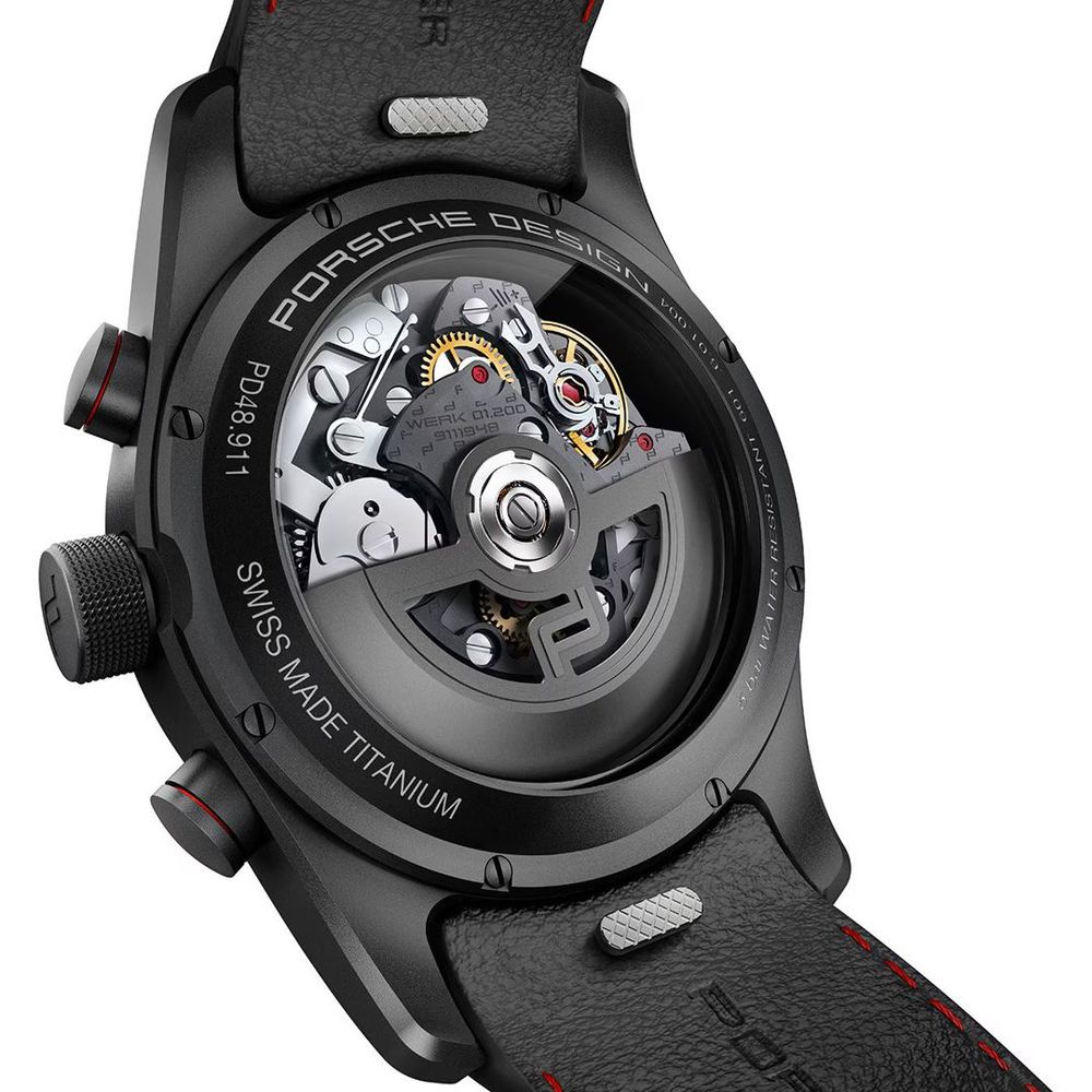 Porsche Design Black Leather Sport Watch - Image 3