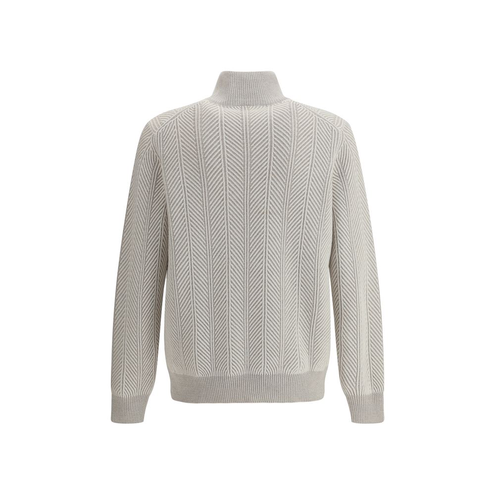 Brunello Cucinelli White Cashmere Cashmere Sweater - Image 2