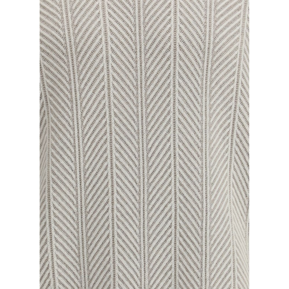 Brunello Cucinelli White Cashmere Cashmere Sweater - Image 3