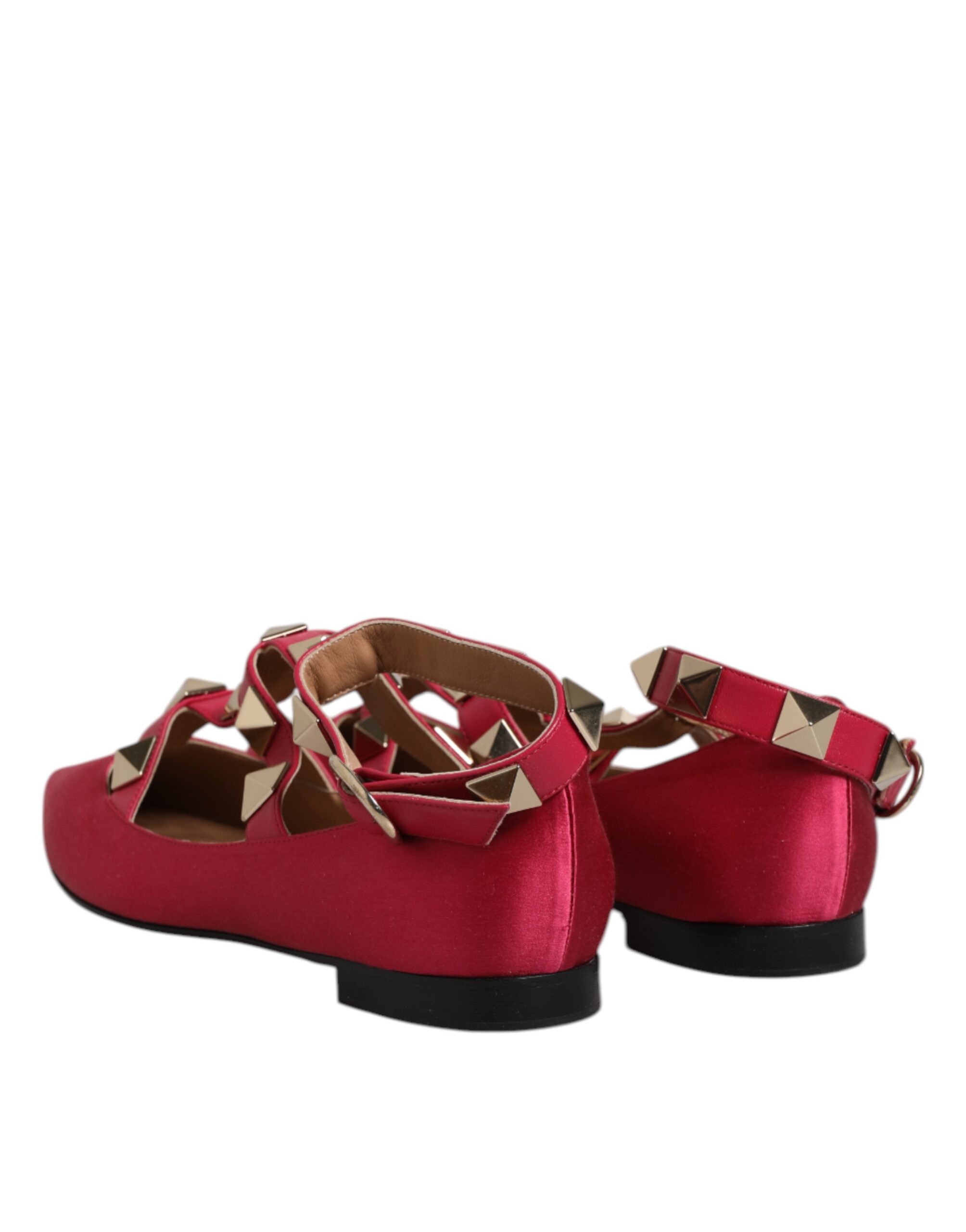 Prosperine Red Gold Studded Pointed Toe Ballet Flats Shoes - Image 5