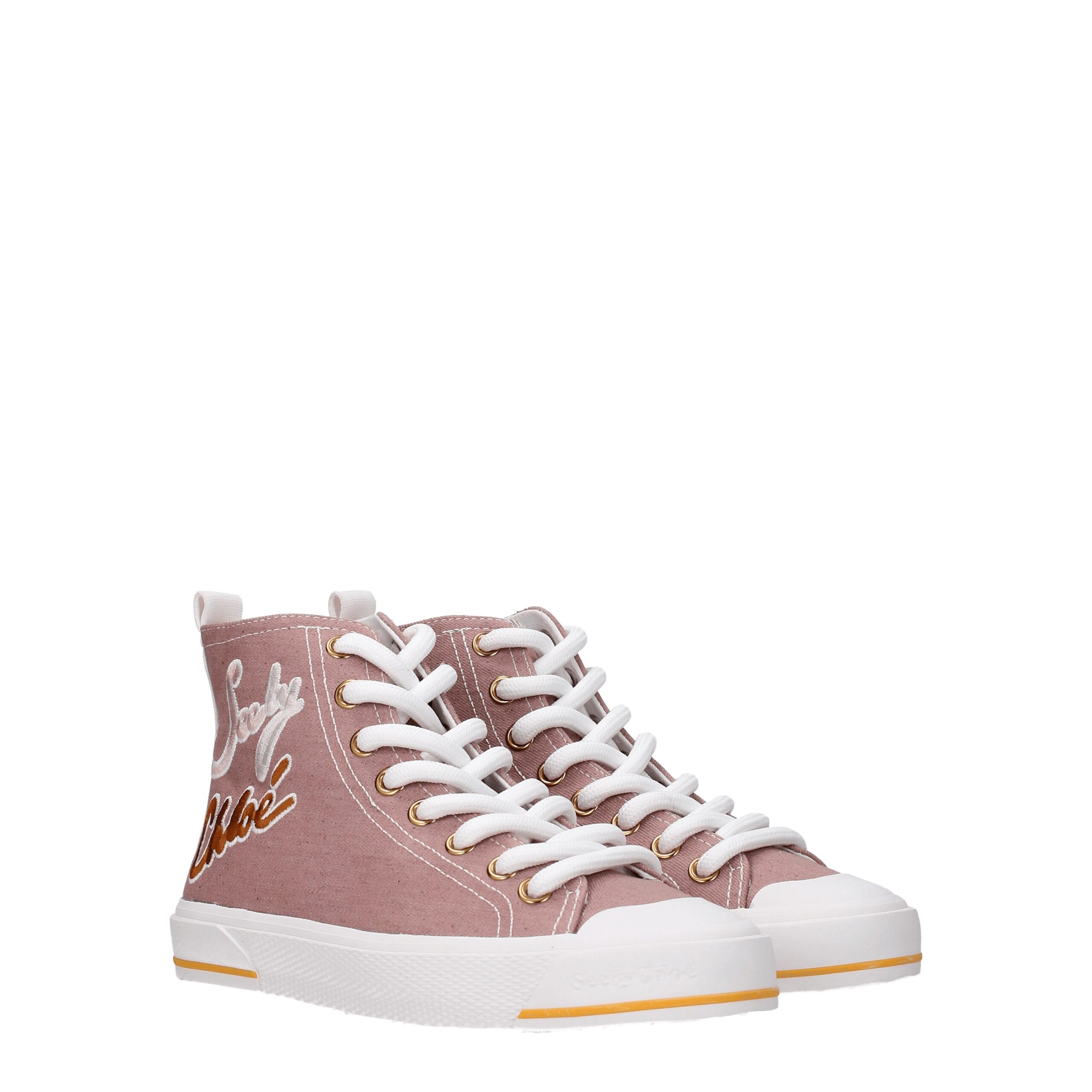 See By Chloé Pink Fabric High Tops - Image 2