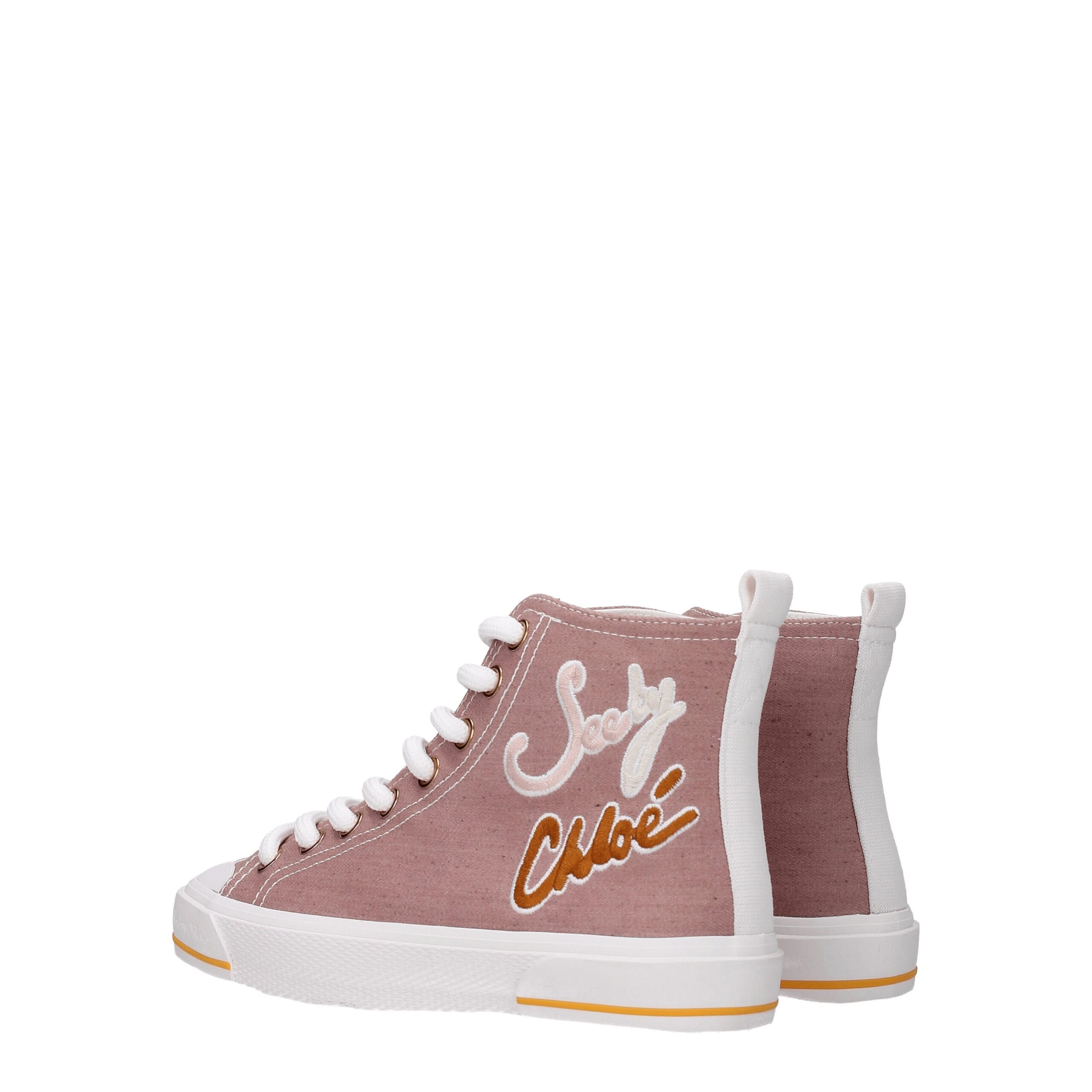 See By Chloé Pink Fabric High Tops - Image 4