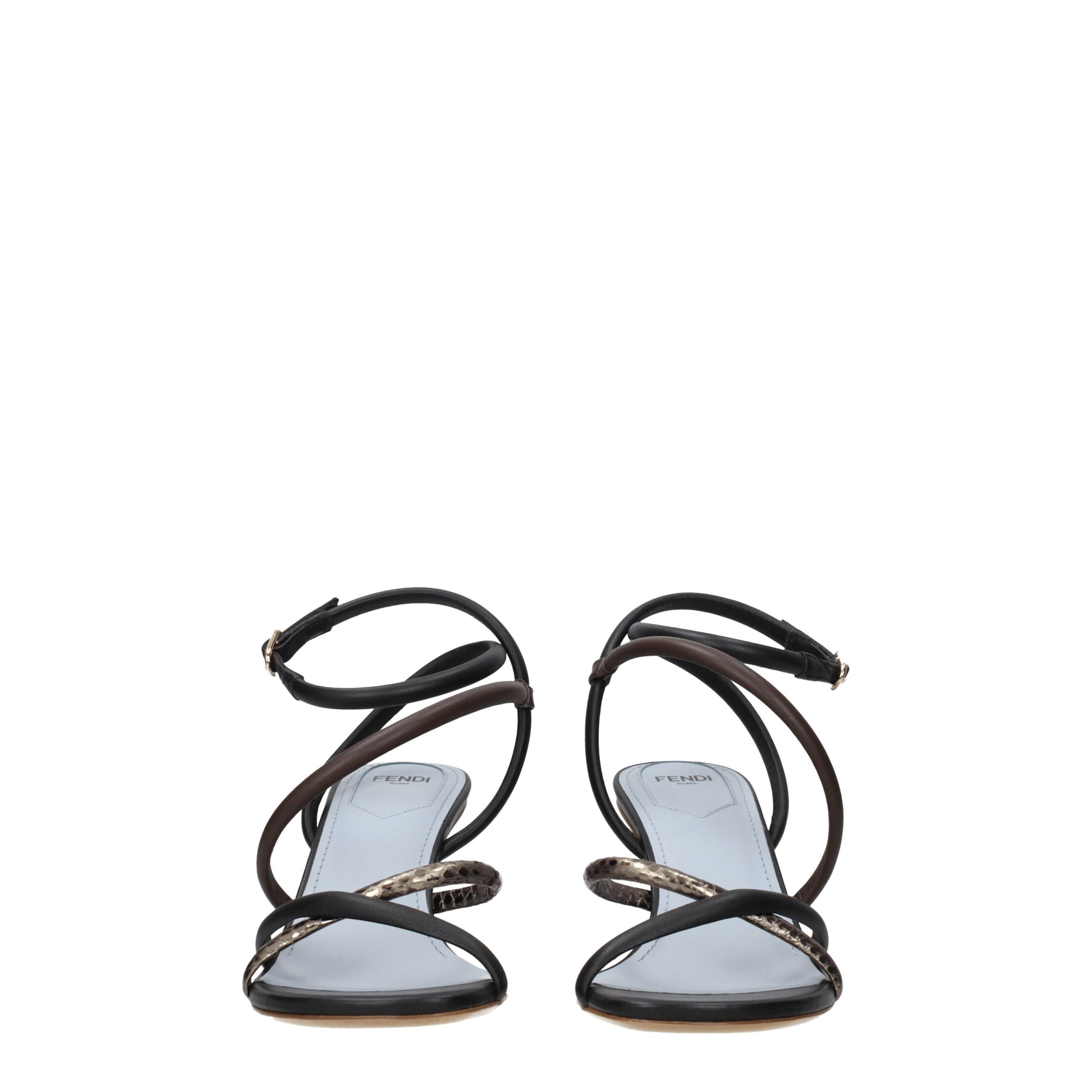 Fendi Multicolor Leather Flat Sandals - Image 3