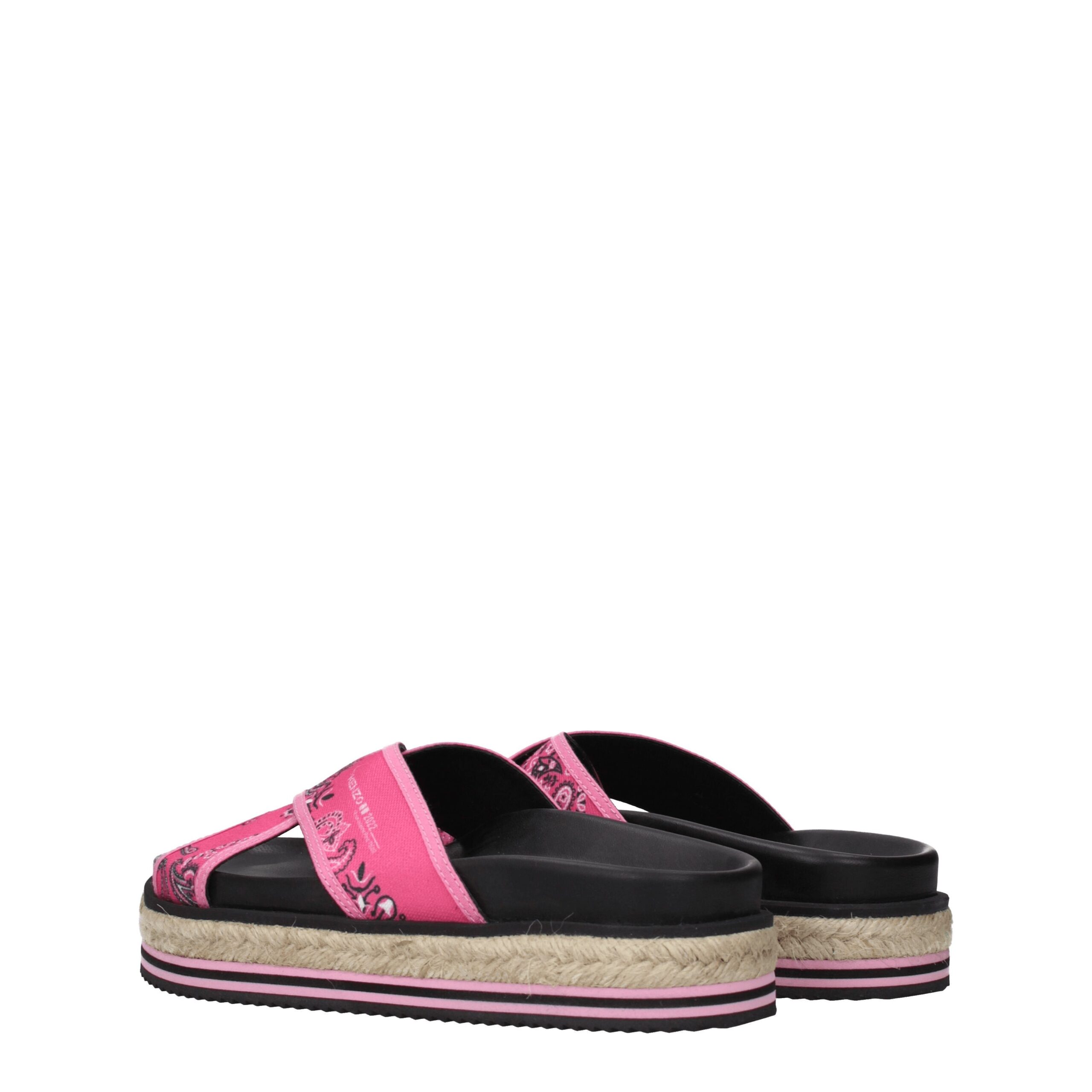 Kenzo Pink Fabric Slippers - Image 4