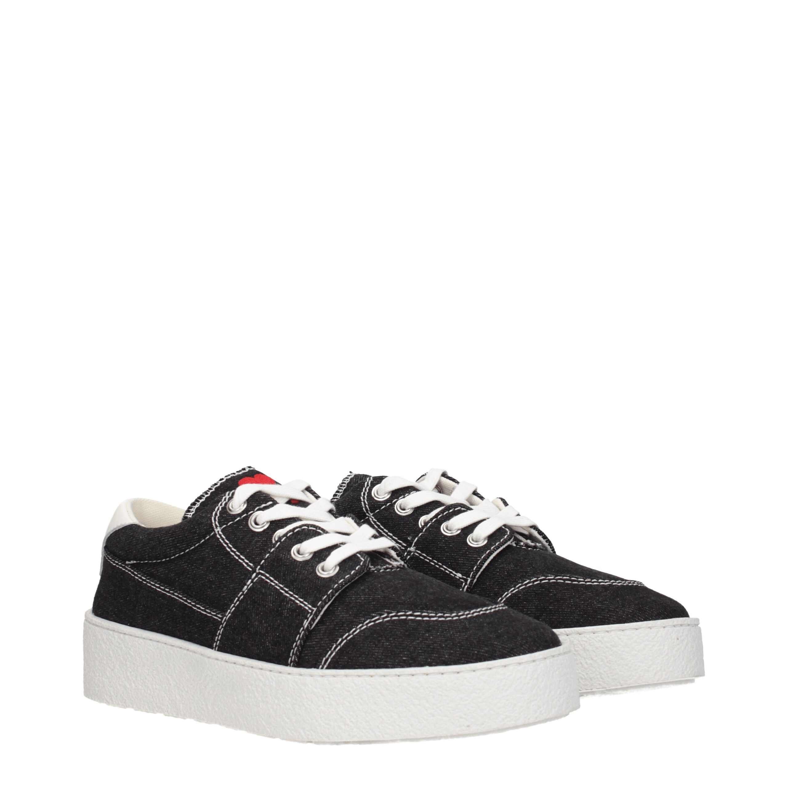 Ami Paris Black Fabric Low Top Sneakers - Image 2