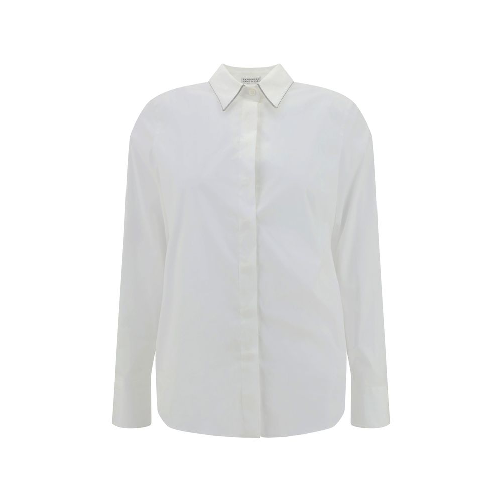 Brunello Cucinelli White Cotton Dress Shirt - Image 2