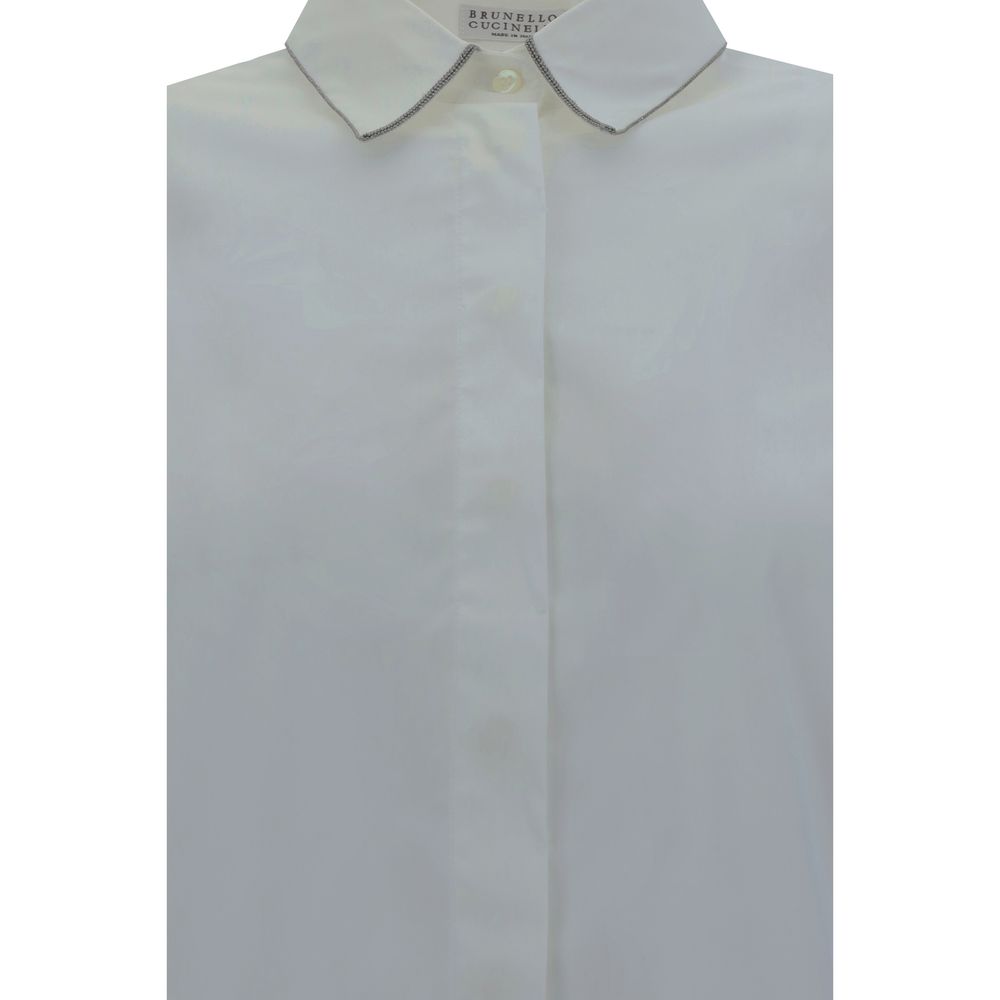 Brunello Cucinelli White Cotton Dress Shirt - Image 5