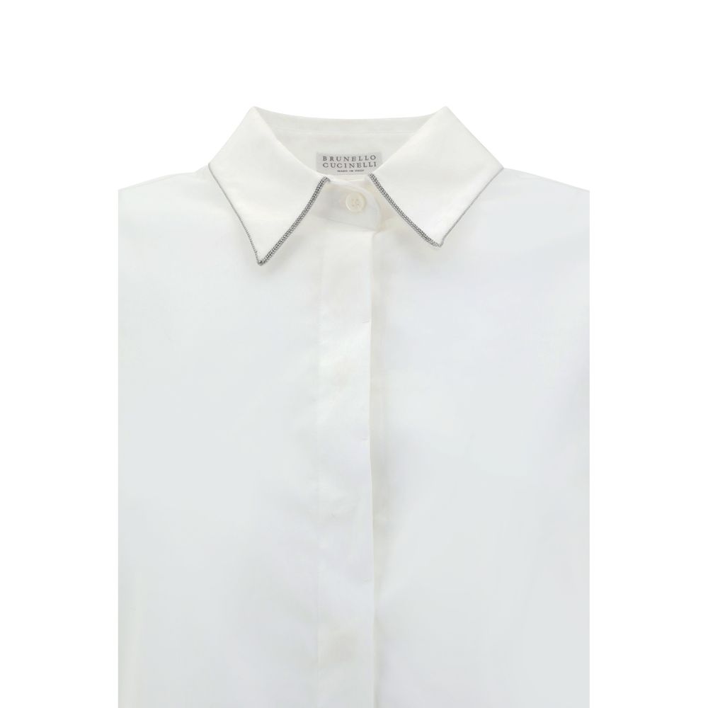 Brunello Cucinelli White Cotton Dress Shirt - Image 6