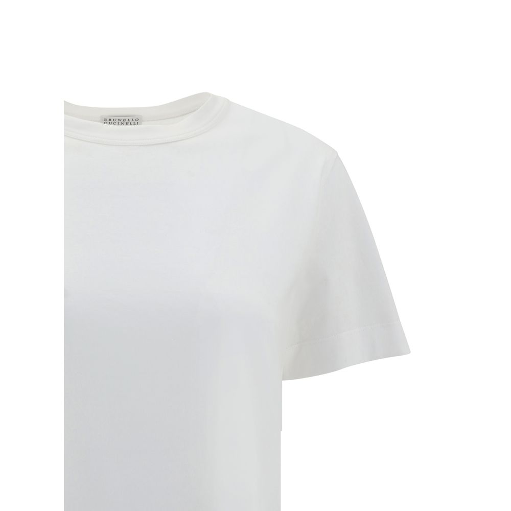 Brunello Cucinelli White Cotton T-Shirt - Image 3