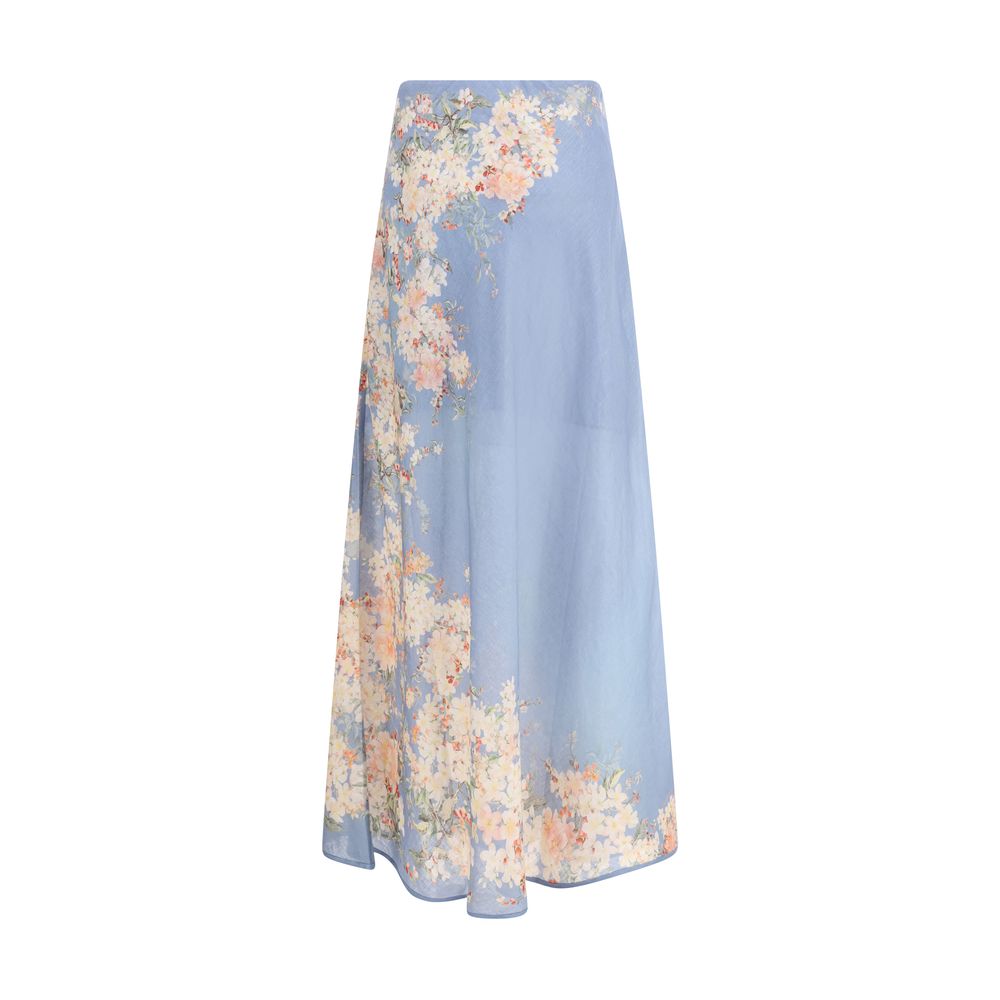 Zimmermann Light Blue Linen Long Skirt - Image 2