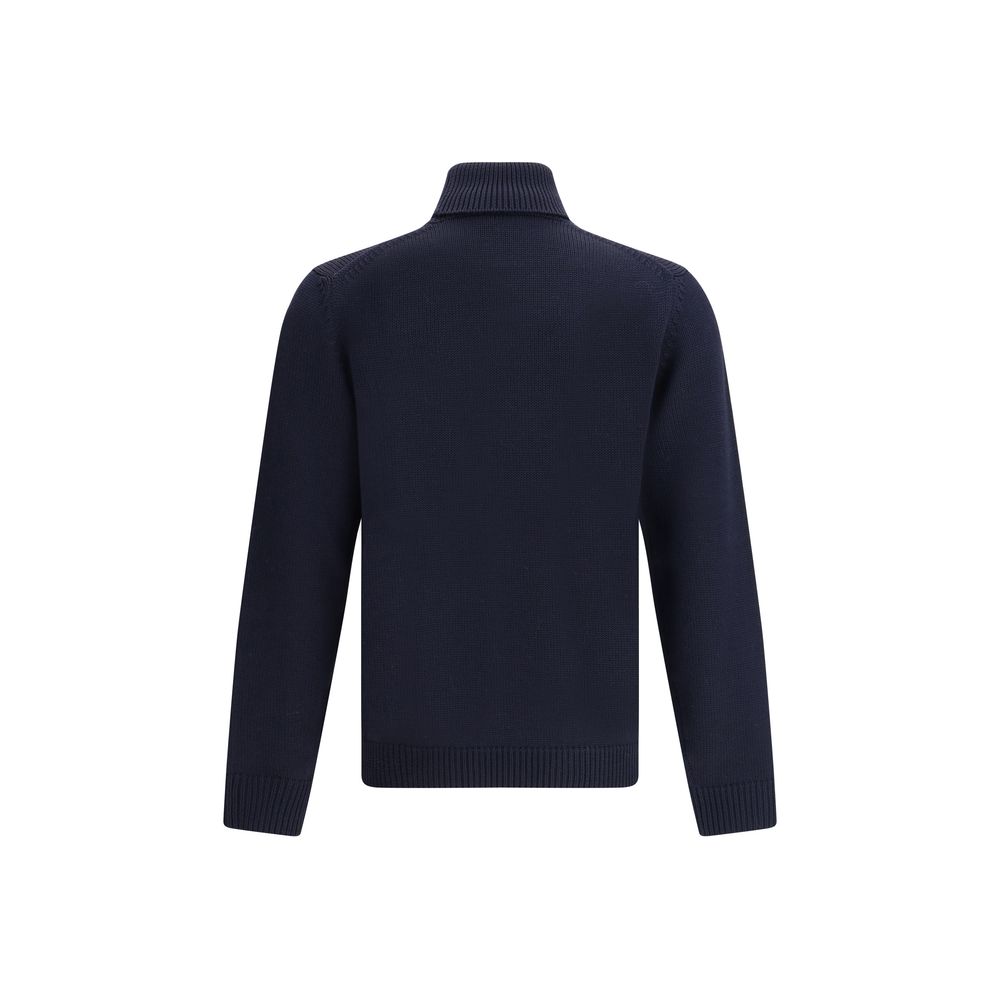 Roberto Collina Blue Merino Wool Turtleneck - Image 2