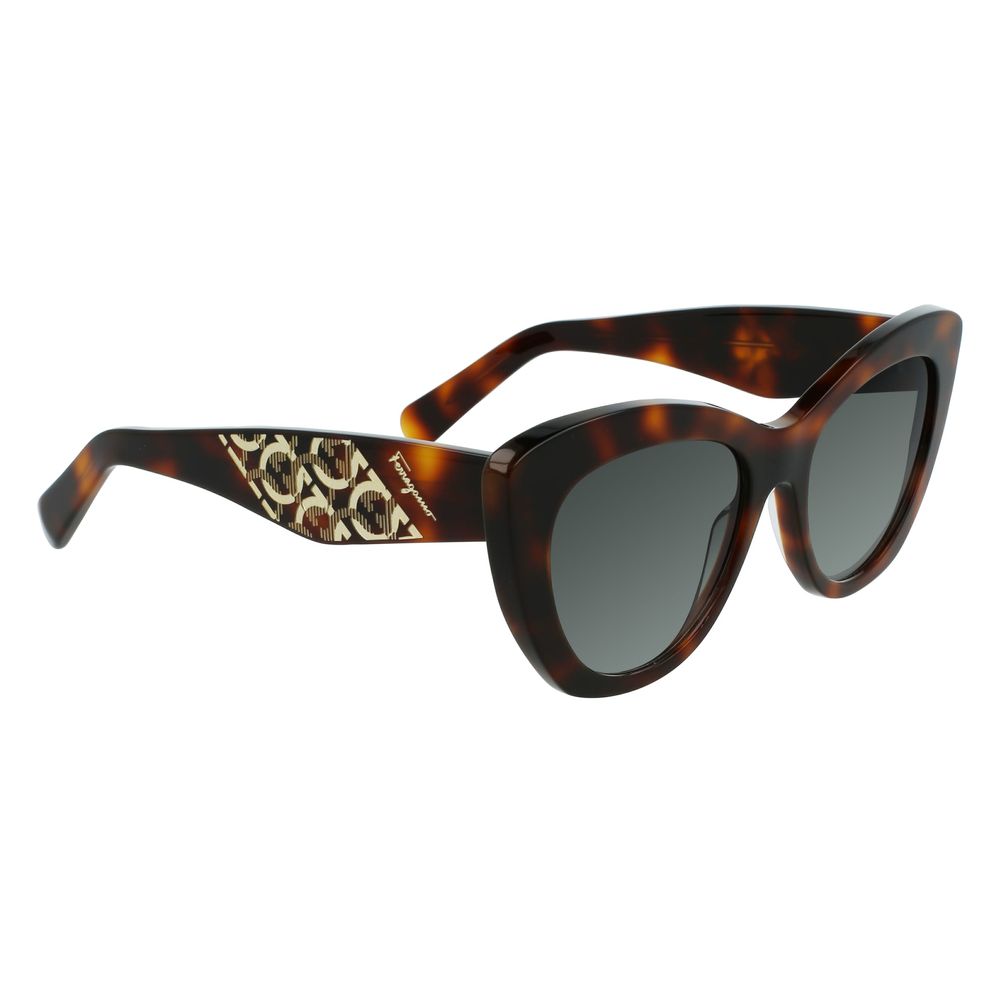 Salvatore Ferragamo Brown Acetate Sunglasses - Image 3