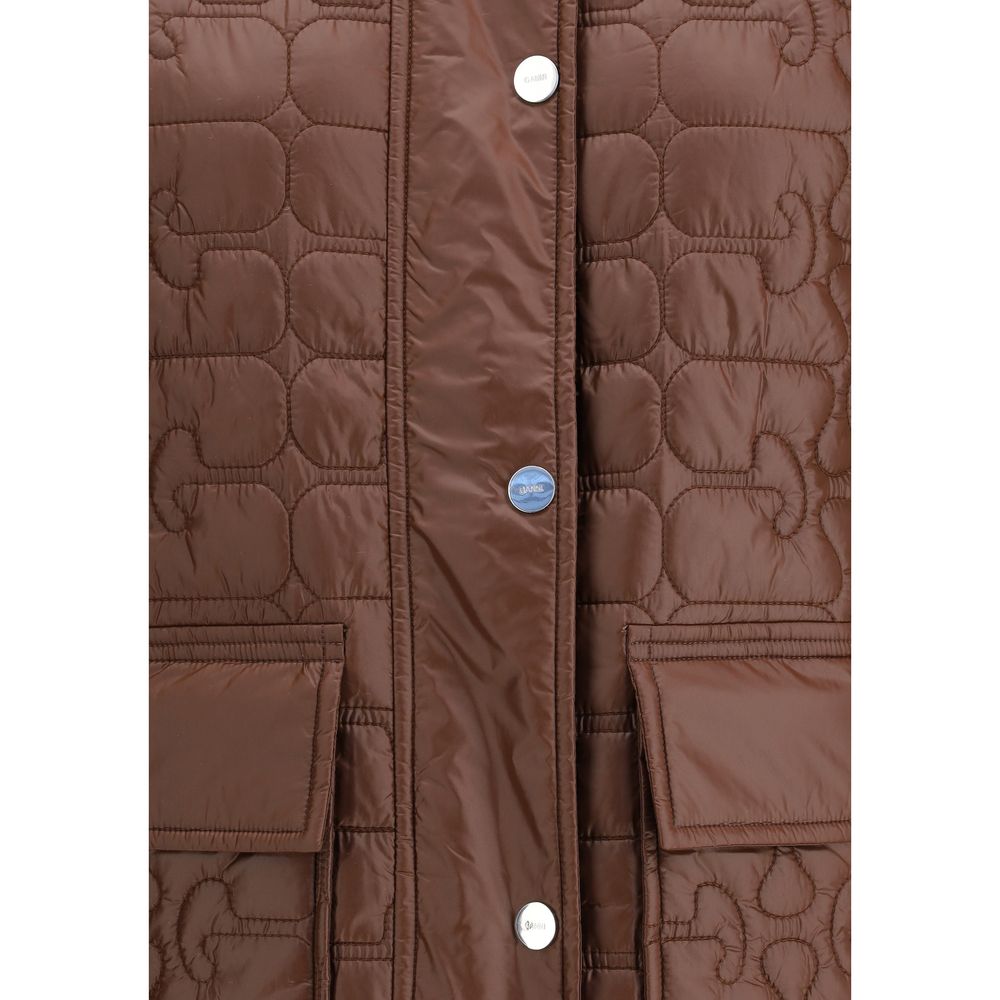 Ganni Shiny Quilt Midi Jacket - Image 3