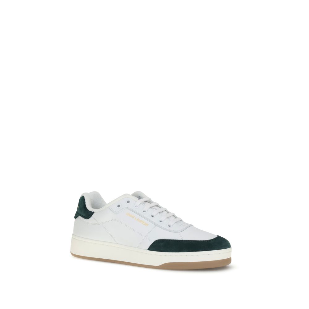 Saint Laurent White Calf Leather Bos Taurus Low Top Sneakers - Image 2