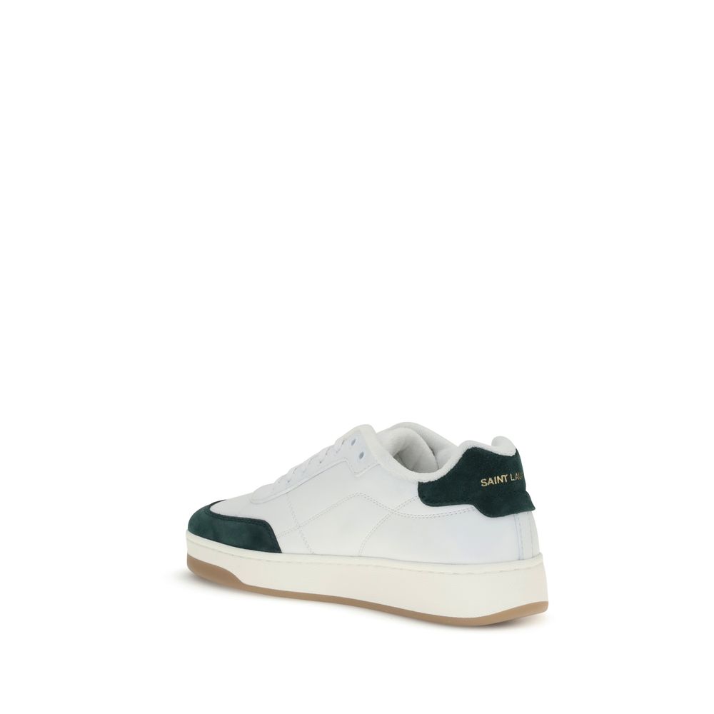Saint Laurent White Calf Leather Bos Taurus Low Top Sneakers - Image 3