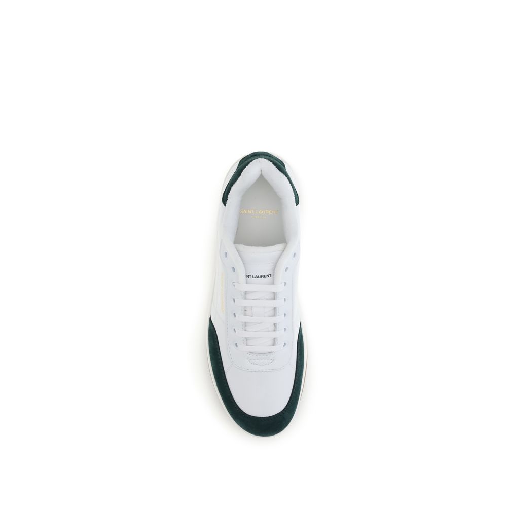 Saint Laurent White Calf Leather Bos Taurus Low Top Sneakers - Image 4