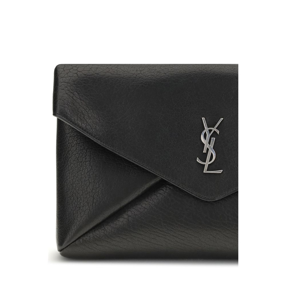 Saint Laurent Black Calf Leather Bos Taurus Clutch Bag - Image 4