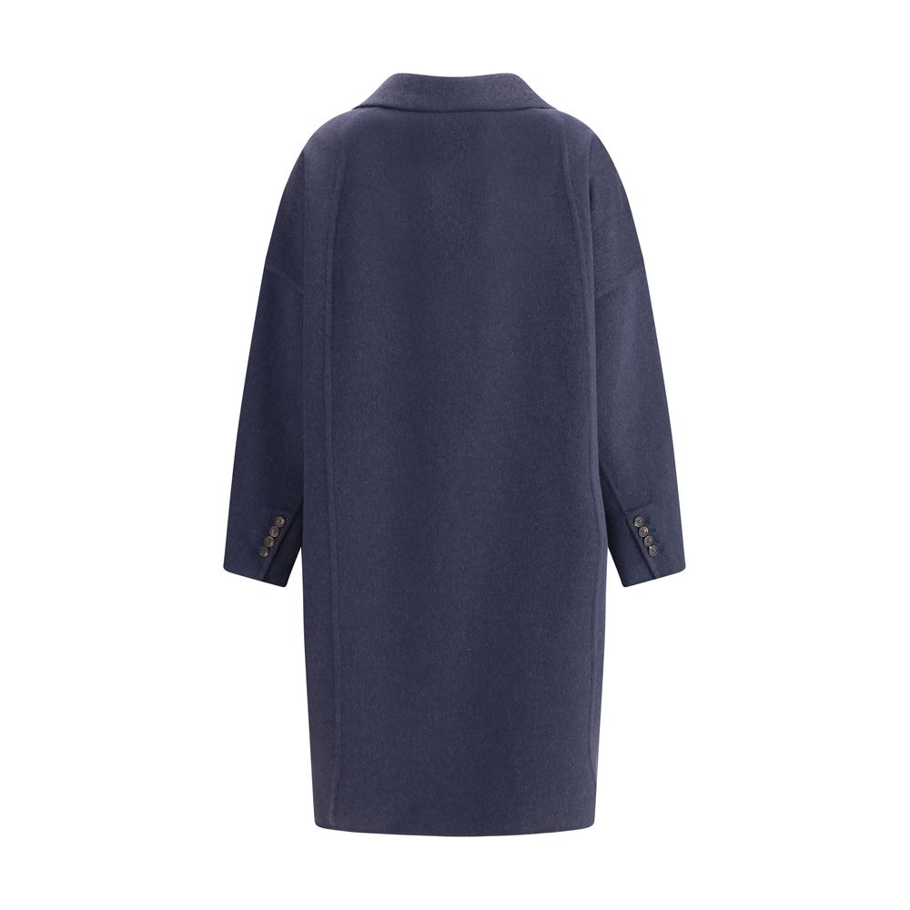 Brunello Cucinelli Blue Cashmere Coat - Image 2