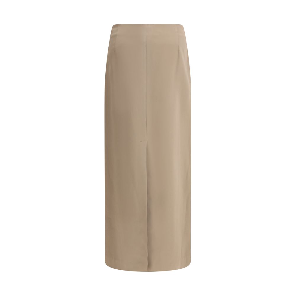 Brunello Cucinelli Gray Acetate Midi Skirt - Image 2
