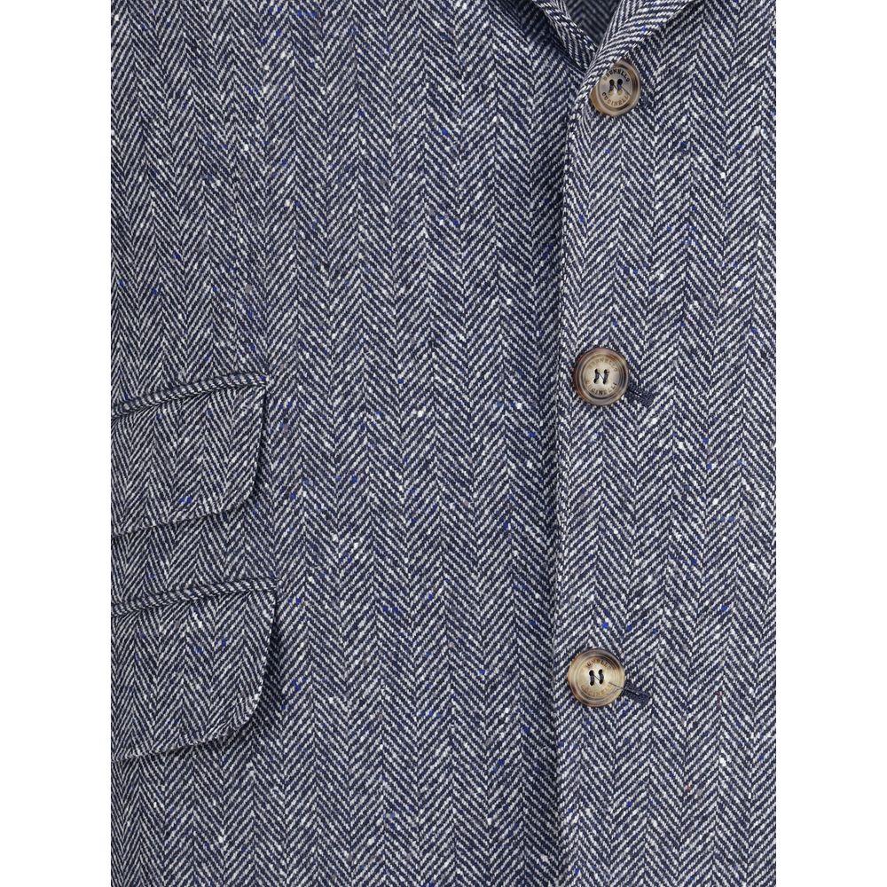 Brunello Cucinelli Blue Wool Blazer - Image 3