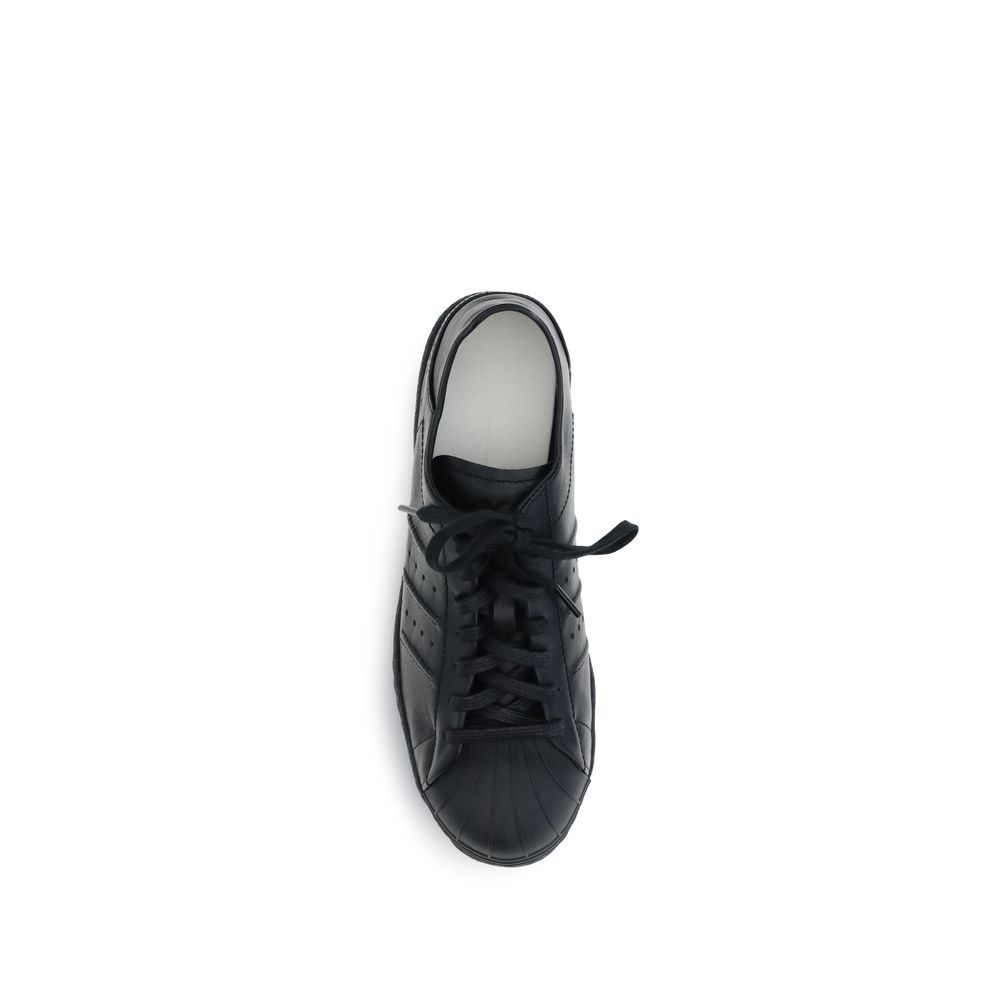 Y-3 Black Calf Leather Bos Taurus Sneakers - Image 4