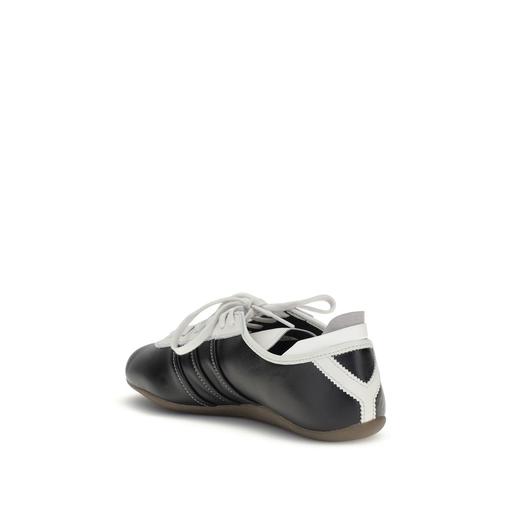 Y-3 Black Calf Leather Bos Taurus Low Top Sneakers - Image 3