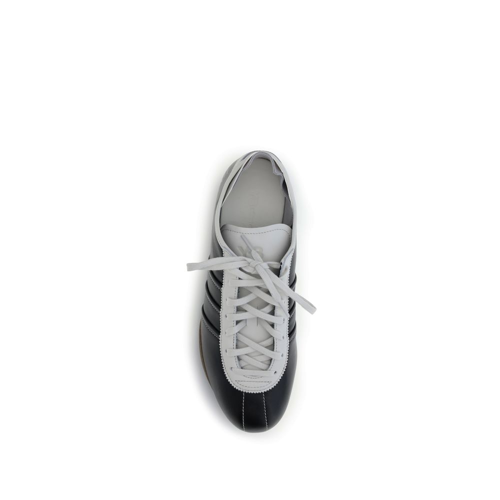 Y-3 Black Calf Leather Bos Taurus Low Top Sneakers - Image 4