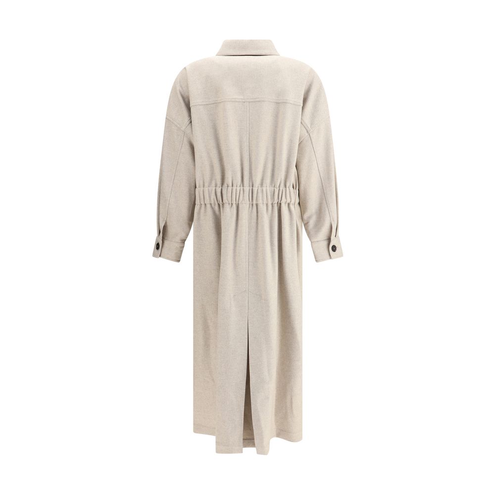 Brunello Cucinelli Beige Wool Coat - Image 2
