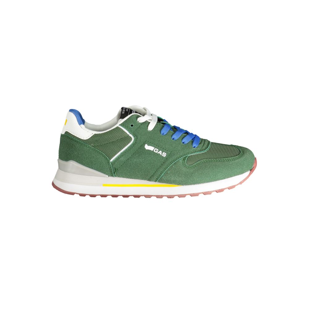 Gas Green Polyester Men Sneaker