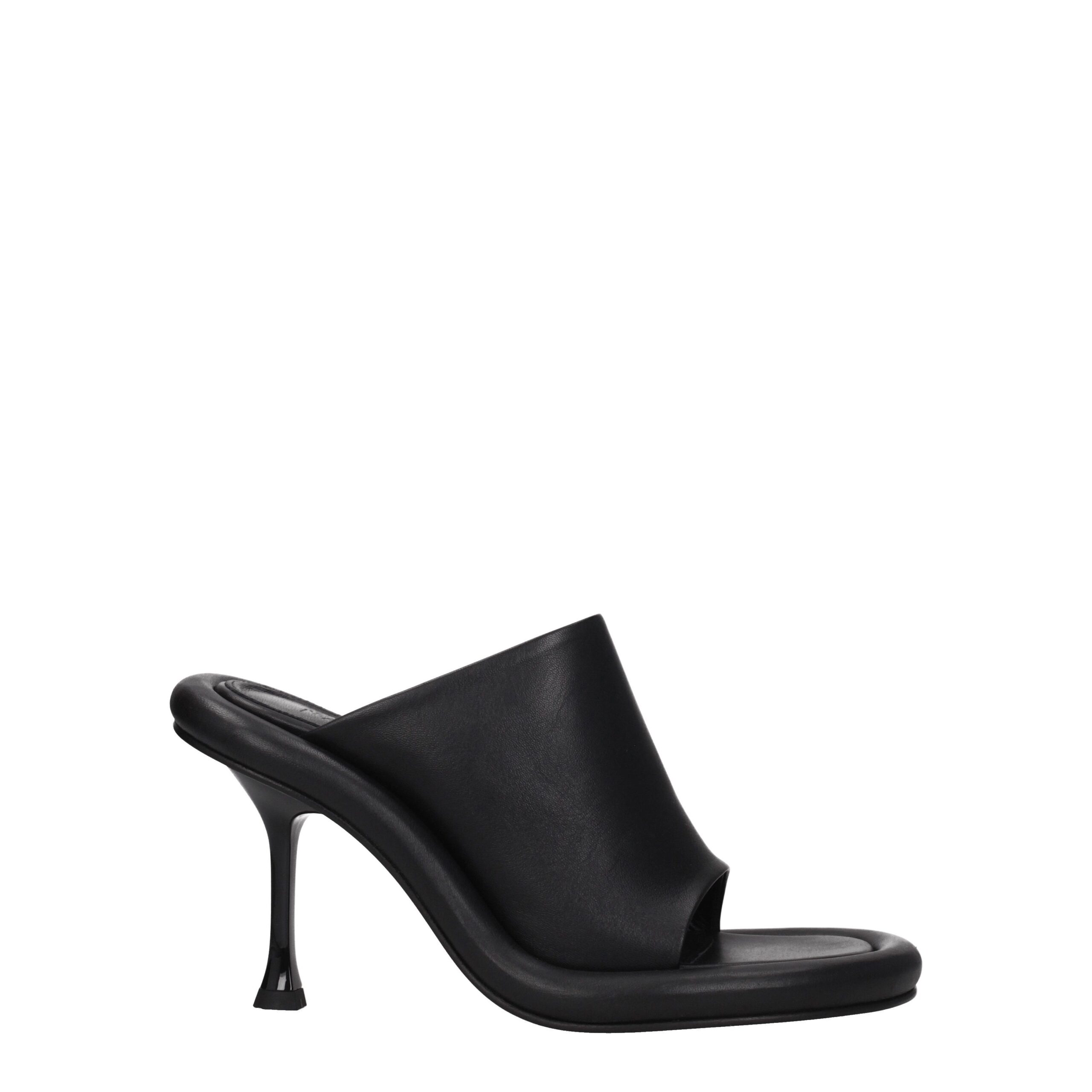 Jw Anderson Black Leather Stiletto Heels Sandals
