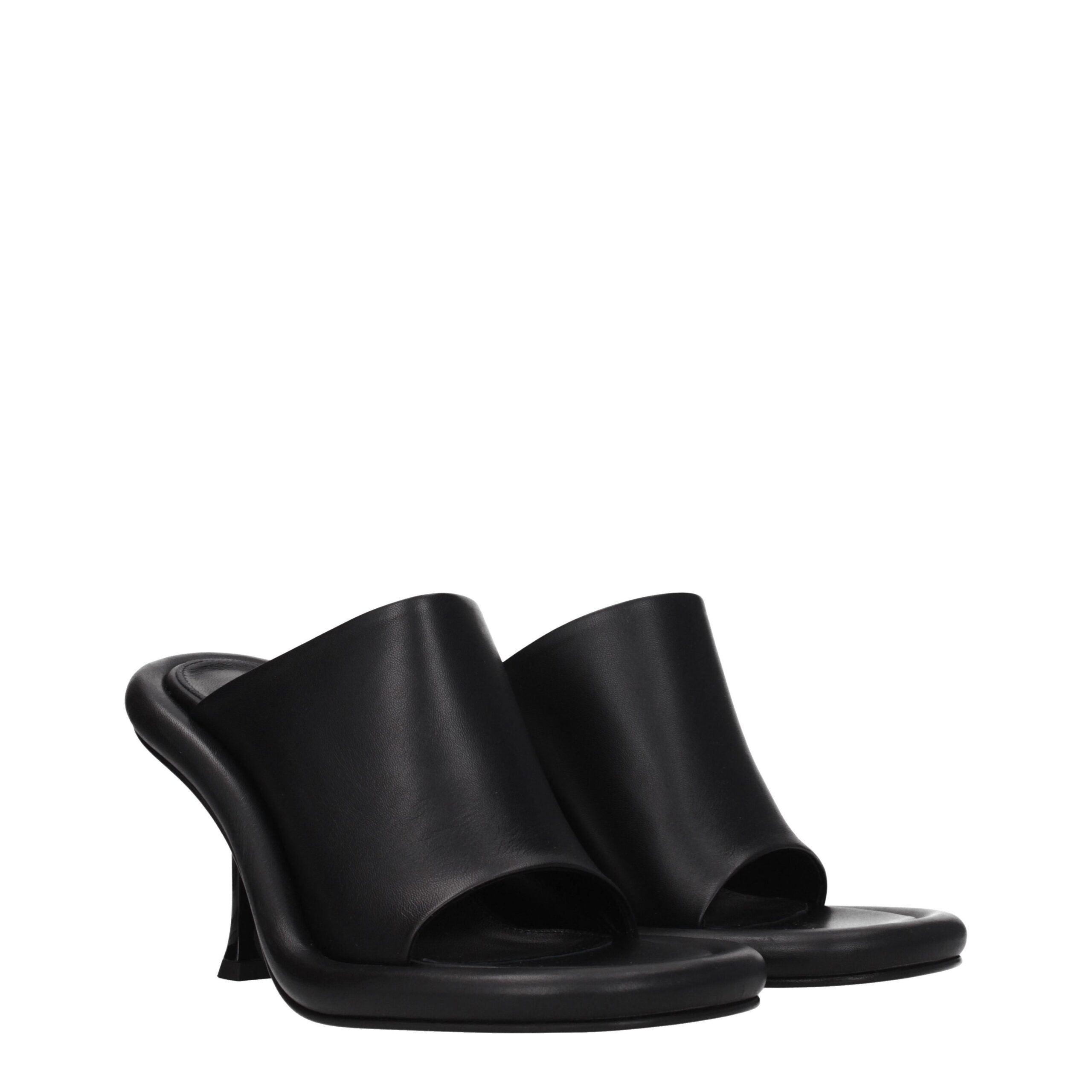 Jw Anderson Black Leather Stiletto Heels Sandals - Image 2