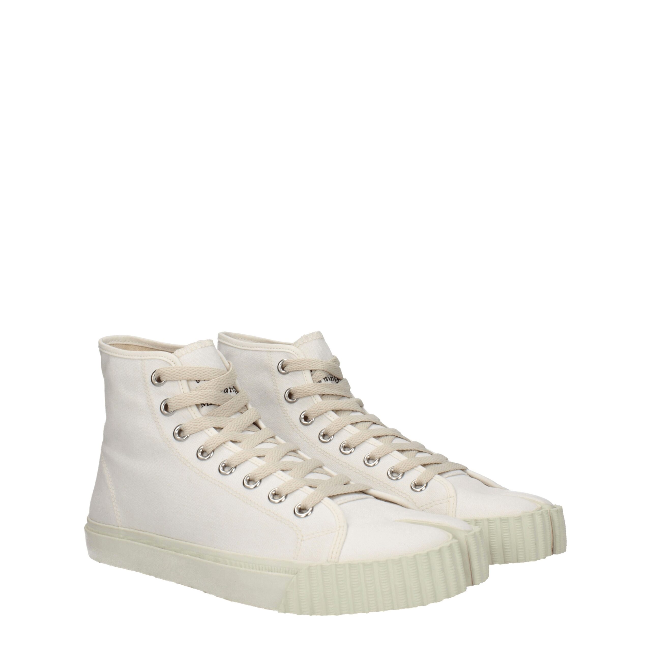 Maison Margiela White Fabric High Tops - Image 2