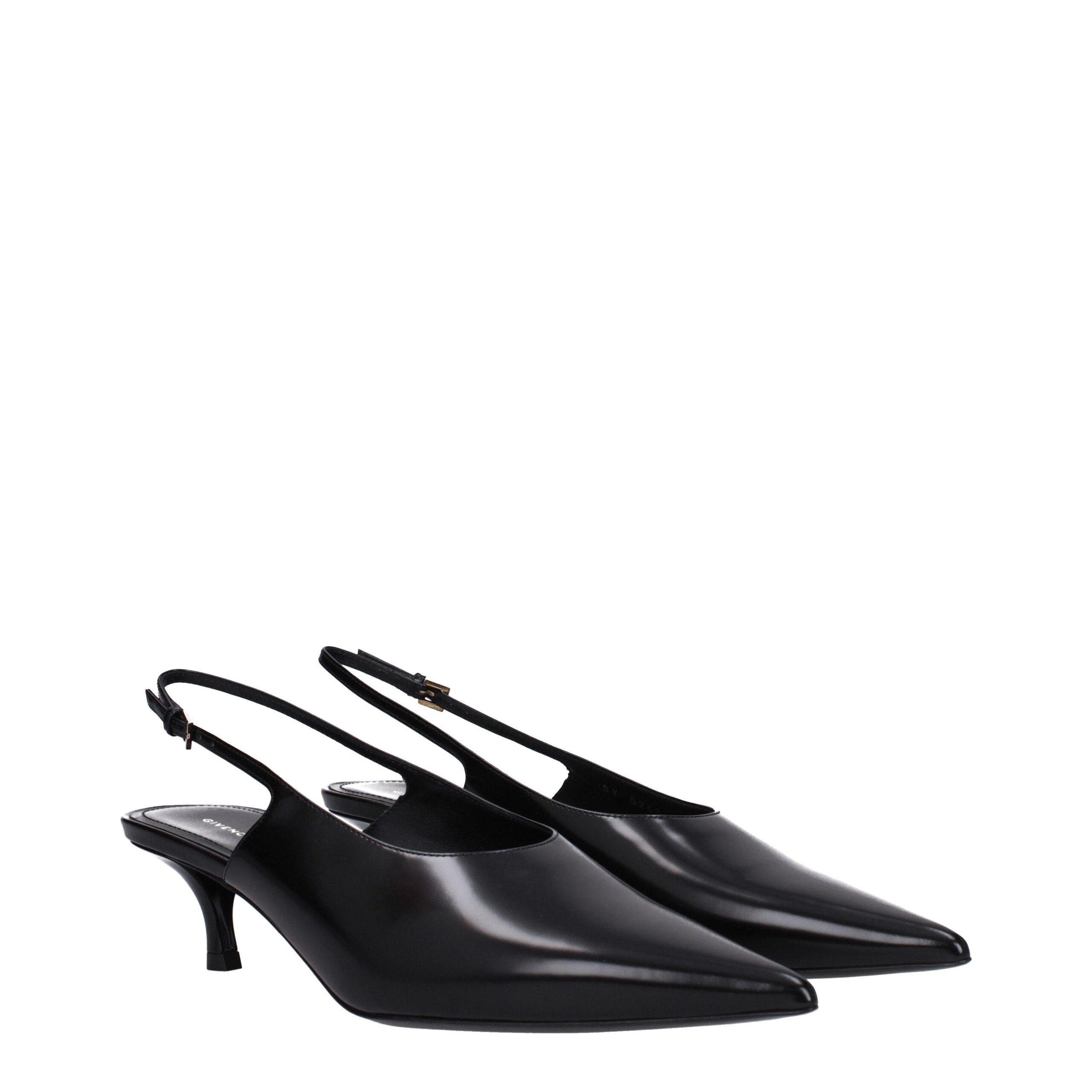 Givenchy Black Leather Mid Heel Pumps - Image 2
