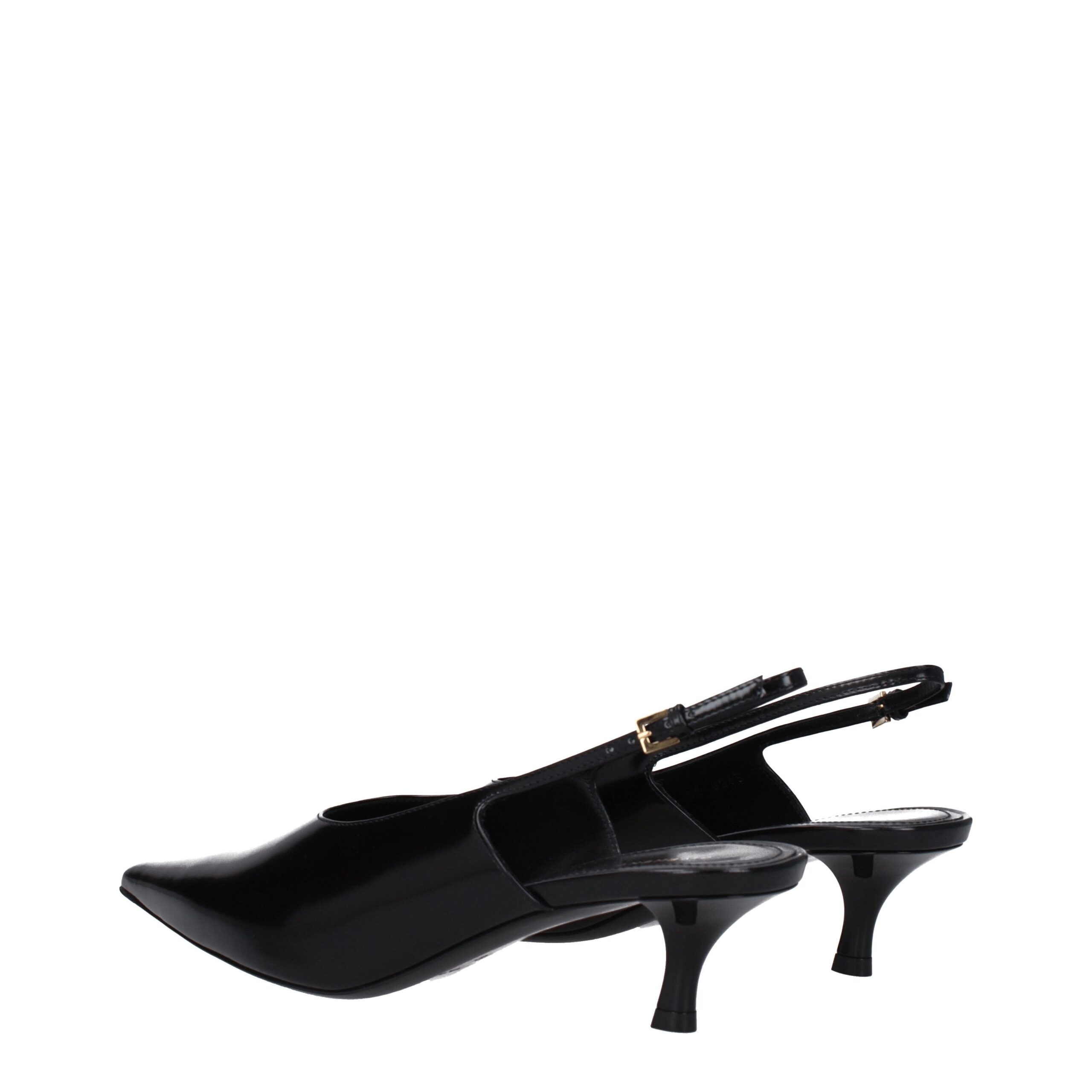 Givenchy Black Leather Mid Heel Pumps - Image 4