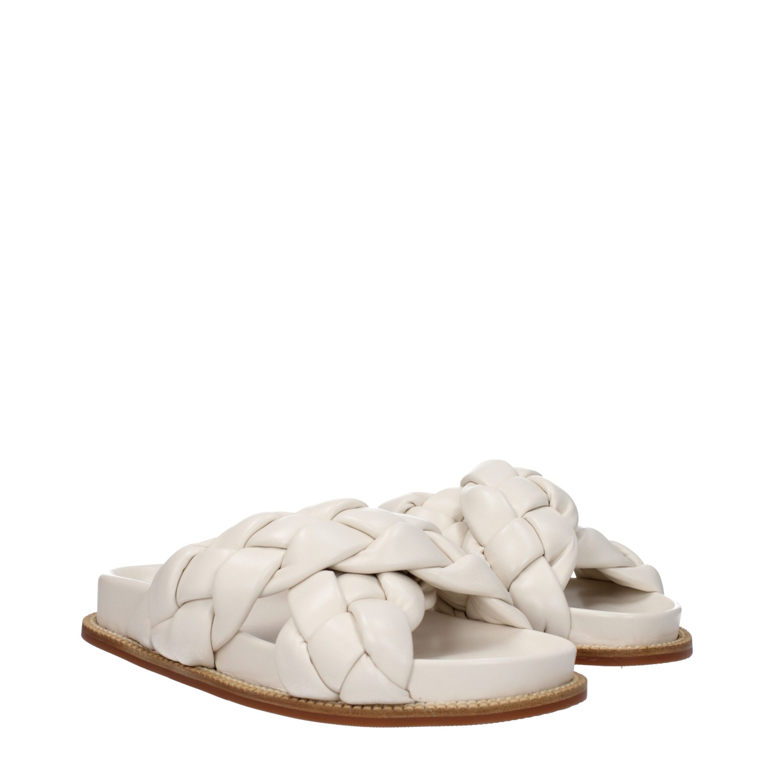 Fabiana Filippi Beige Leather Slippers - Image 2